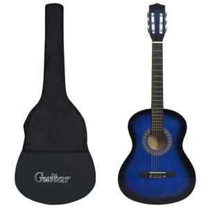 vidaXL Guitarra clásica para principiantes con funda azul 3/4 36