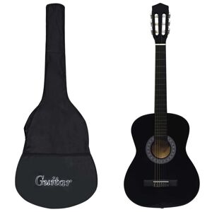 vidaXL Guitarra clásica para principiantes con funda negro 3/4 36