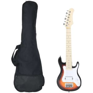 vidaXL Guitarra eléctrica para niños con funda marrón y blanco 3/4 30