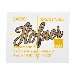 Höfner H65/41B Decal
