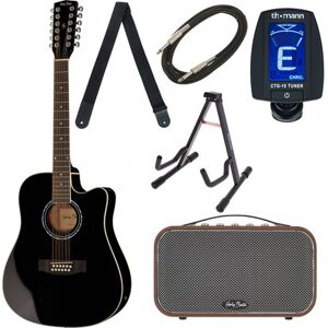 Harley Benton D-200CE-12BK Bundle Negro