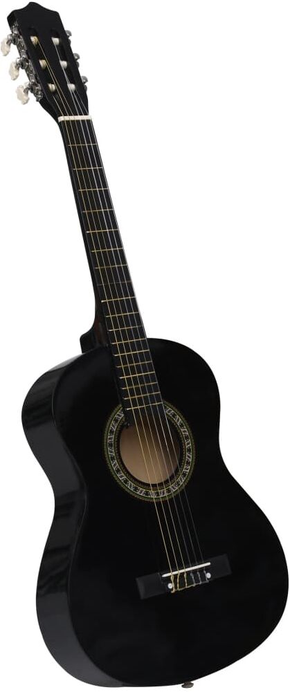 vidaXL Guitarra clásica para niños y principiantes negro 1/2 34"