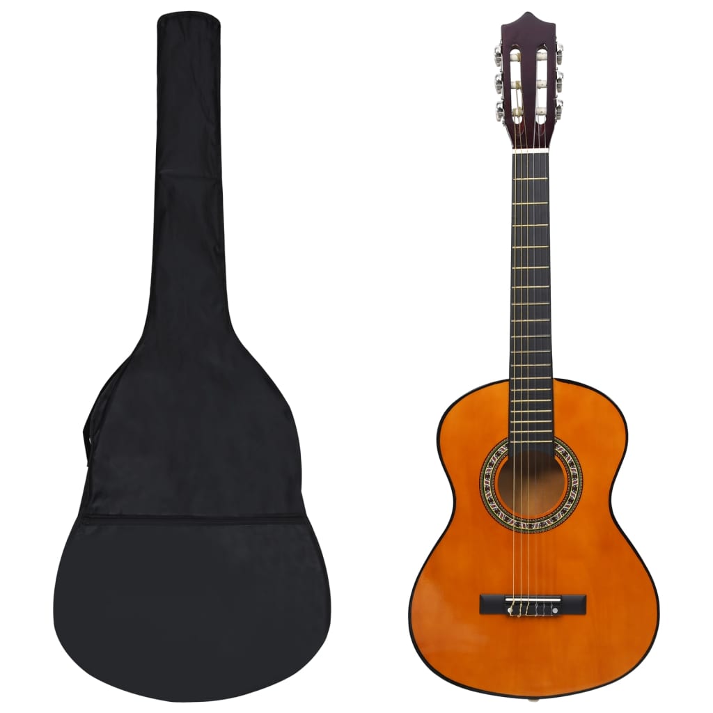 vidaXL Set de guitarra clásica para niños principiantes 8 pzas 1/2 34"