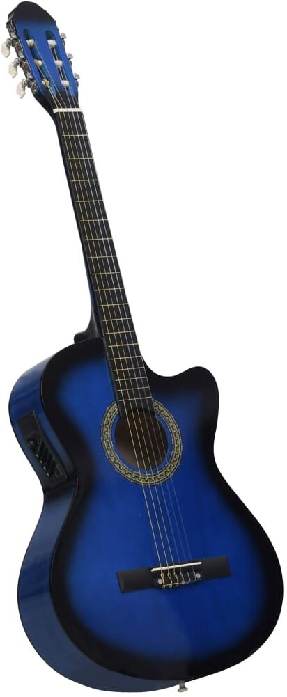 vidaXL Guitarra clásica occidental con ecualizador y 6 cuerdas azul