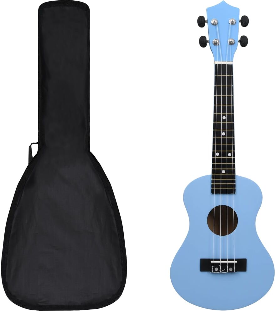 vidaXL Set de ukelele soprano con funda para niños azul bebé 23"