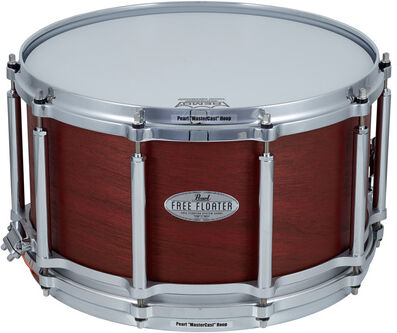 Pearl 14"x08" Free Floating Snare Satin Red Mahagoni