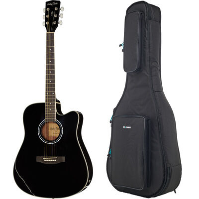 Harley Benton D-120CE BK Bundle Negro de alto brillo