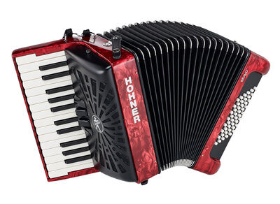 Hohner Bravo II 48 Red silent key Rojo