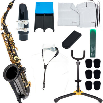 Thomann TAS-180 Black Alto Sax Set Azul