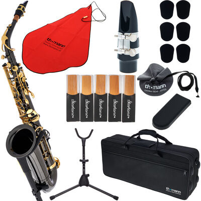 Thomann TAS-180 Black Alto Sax Set II Negro