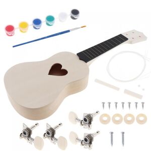 Kit de bricolage ukulélé Soprano 21 pouces, guitare hawaïenne en tilleul pour le travail manuel, peinture, campagne Parents-enfants - Publicité