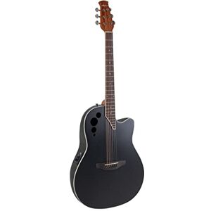 Applause Elite AE44-5S Guitare électro-acoustique, à profondeur de corps moyenne et pan coupé, satinée noire - Publicité