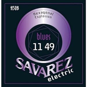 Savarez Cordes pour guitare électrique Hexagonal Explosion Nickel Jeu Blues Medium .011-.049 - Publicité