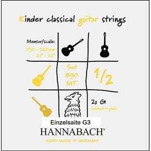 Hannabach cordes de guitare classique série 890 1/2 guitare enfants Mensur: 53-56cm Sol3 - Publicité