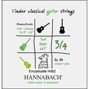 Hannabach cordes de guitare classique série 890 3/4 guitare enfants Mensur: 57-61cm Si2 - Publicité