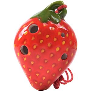 Qxdgoal Ocarina Ocarina en céramique fraise rouge à 4 trous avec cordon, 6 trous dégradés en forme de fruit pour débutants (YABHTD-RED-A) - Publicité
