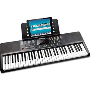 RockJam Clavier Compact 61 touches avec support de partition, alimentation, autocollants pour notes de piano et leçons Simply Piano - Publicité