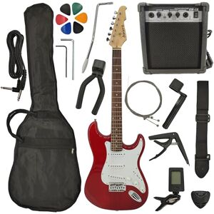 Ambre Pack Guitare Electrique Adulte (Droitier ou Gaucher) + Ampli 15 Watts + Accessoires - Publicité