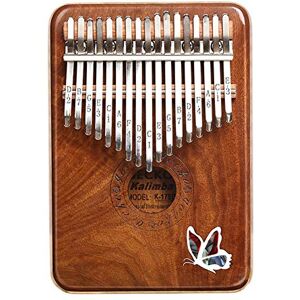 SZMYLED K17SD Kalimba Piano 17 touches avec étui de protection étanche fait main Mbira africain doigt en bois acajou clavier percussion instrument de musique cadeau couleur bois K17SD - Publicité