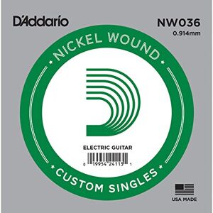 D'Addario NW036 Corde seule avec filet en nickel pour guitare électrique Calibre .036 - Publicité