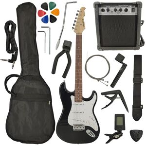 Ambre Pack Guitare Electrique Adulte (Droitier ou Gaucher) + Ampli 15 Watts + Accessoires - Publicité