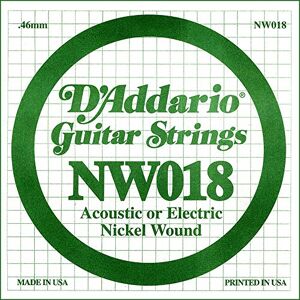 D'Addario NW018 Corde seule avec filet en nickel pour guitare électrique Calibre .018 - Publicité