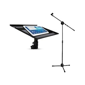 Ibiza Sound Support SLAP150 d'ordinateur portable / Tablette, pour régie + Pied Micro téléscopique pour chant, instruments de musique