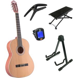 C30N guitare classique format 4/4 natural + stand + accessoires