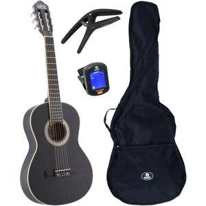 C30BK guitare classique format 3/4 noire + housse + accessoires