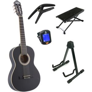 C30BK guitare classique format 3/4 noire + stand + accessoires