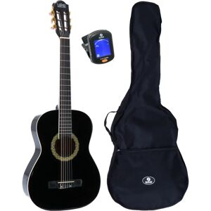 002 BK guitare classique format 3/4 noire + housse + accordeur