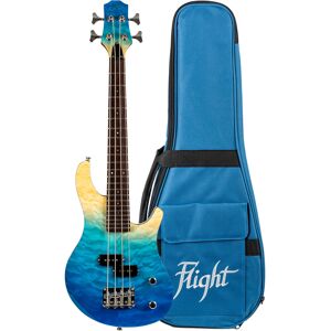 Rock Series Mini Bass Ukulele Transparent Blue ukulélé basse électrique à corps plein avec housse deluxe