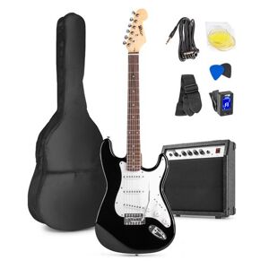 Non communiqué MAX Pack guitare électrique GigKit avec amplificateur 40 Watts - Noir, livré avec de nombreux accessoires Noir - Publicité
