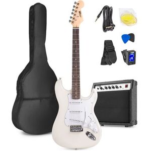 Non communiqué MAX Pack guitare électrique GigKit avec amplificateur 40 Watts - Blanc, livré avec de nombreux accessoires Blanc - Publicité