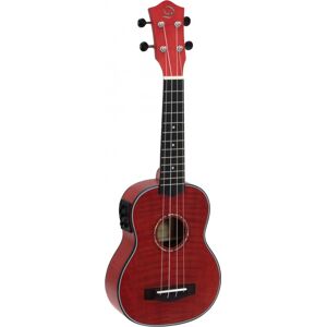 DIMAVERY UK-100 Ukulélé soprano, rouge flammé - Guitares