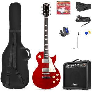 Max GigKit Pack Guitare Electrique LP Style Rouge Fonce - Guitares