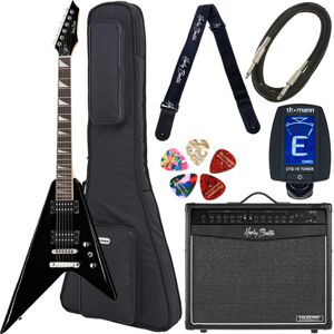 Harley Benton R-10 BK Rock Series Bundle 3 Noir haute brillance