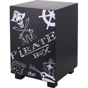 Pirate Box / Cajon Noir avec impression blanche