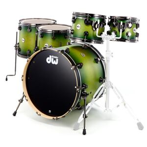 DW Satin Specialty Green Burst Lime Green to Black Burst