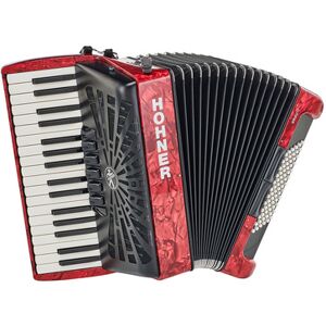 Hohner Bravo III 72 Red silent key Rouge