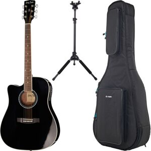 Harley Benton D-120CE-LH BK Bundle Noir haute brillance