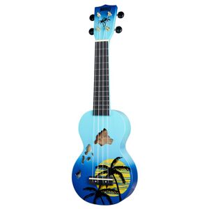 Mahalo Hawaii Blue Ukulele Bleu avec graphisme hawa