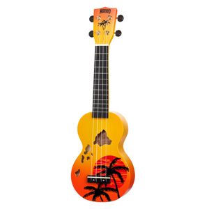 Mahalo Hawaii Orange Ukulele Orange avec graphisme Hawa