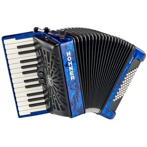 Hohner Bravo II 48 Blue silent key Bleu - Publicité