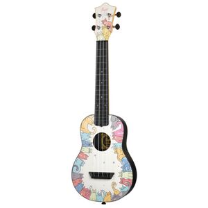 Flight Tuc-Kitty Concert Ukulele Kitty Design Print Satin