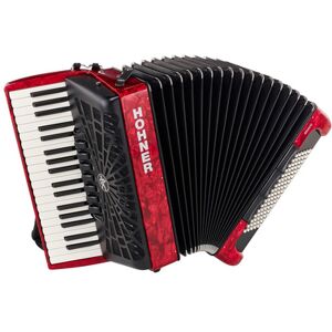 Hohner Bravo III 96 silent key red Rouge