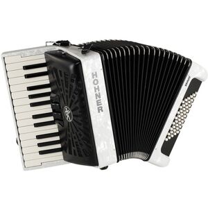 Hohner Bravo II 48 White silent key Blanc