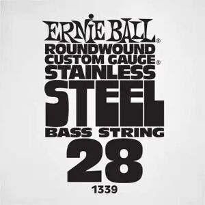 Ernie Ball Cordes basses à l'unité/ SLINKY STAINLESS STEEL 28 - Publicité