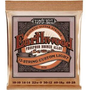 Ernie Ball Jeux folk 12 cordes/ 2152 EARTHWOOD PHOSPHOR BRONZE CUSTOM LIGHT 12C 10-48