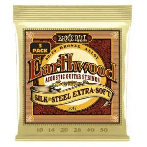 Ernie Ball Jeux de cordes folk 010/ 3047 EARTHWOOD 80/20 BRONZE 10-50 PACK DE 3